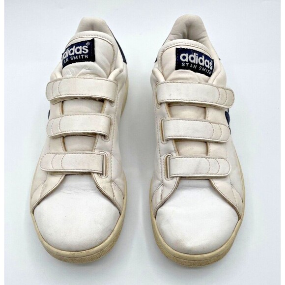 adidas Originals Stan Smith White Navy TREFOIL Sneakers 2008 Women’s Size 7 RARE - Picture 4 of 10